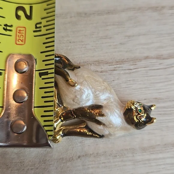 Vintage Enamel Cat Brooch - Picture 5 of 5